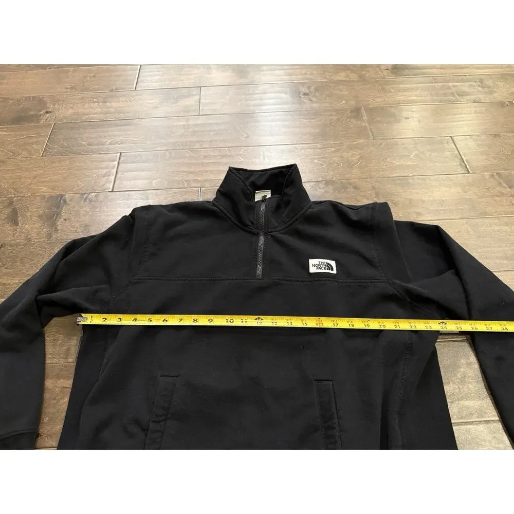 The North Face Mens Black Heritage Patch 1/4 Zip Long Sleeve Sweatshirt Size XL